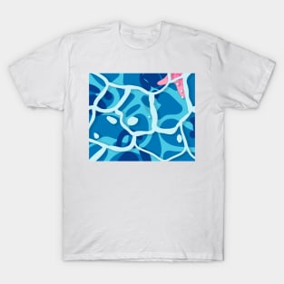 Summer beach tropical clear ocean water with pink fish T-Shirt